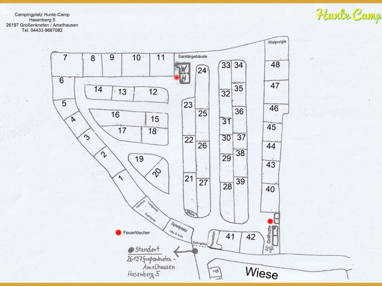 Lageplan Campingplatz Hunte-Camp in Niedersachsen